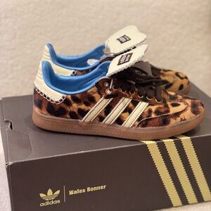 Adidas Brown and Black Leopard Print Sneakers